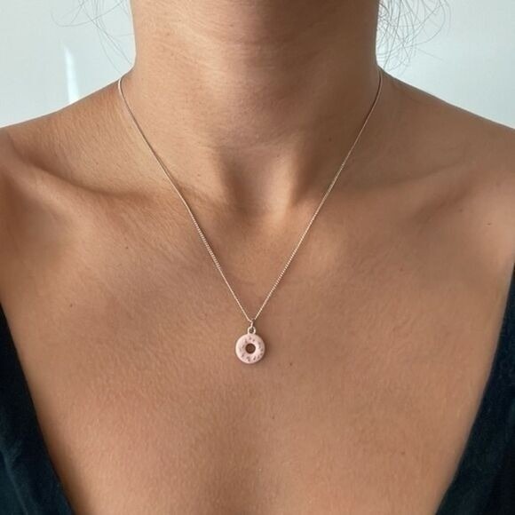 The Unbranded Brand Jewelry - Sweet Donut Charm Necklace Silver Tone Fashion Jewelry Accessory